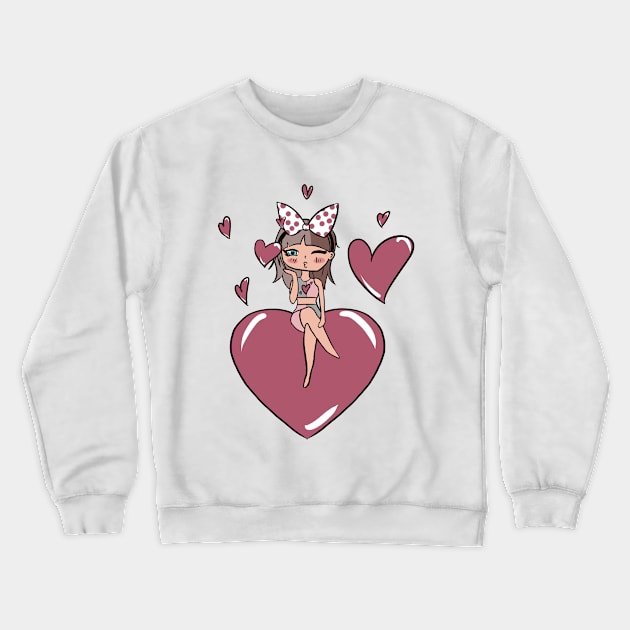 This is how much I love you - Nori Doll Crewneck Sweatshirt by Baguettea